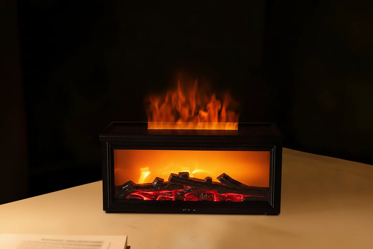 Dyfuzor zapachowy z efektem ognia 🔥 Nawilżacz + aromaterapia