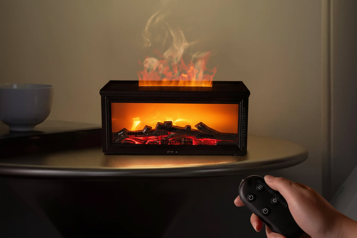 Dyfuzor zapachowy z efektem ognia 🔥 Nawilżacz + aromaterapia