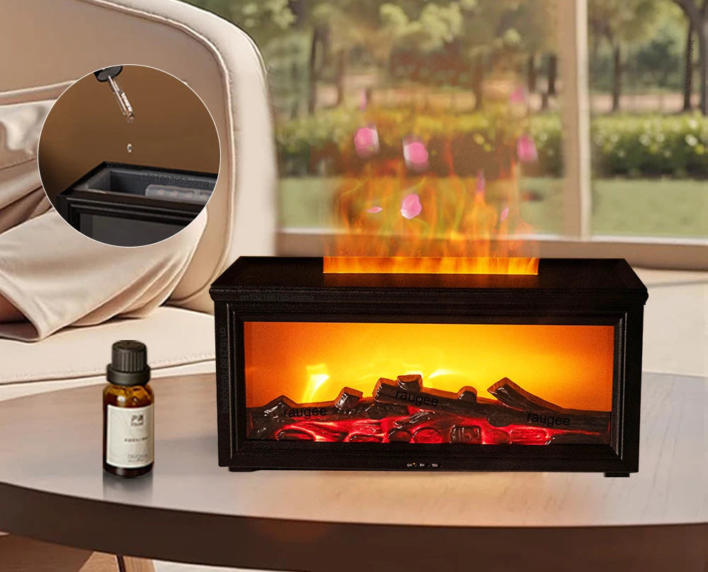 Dyfuzor zapachowy z efektem ognia 🔥 Nawilżacz + aromaterapia